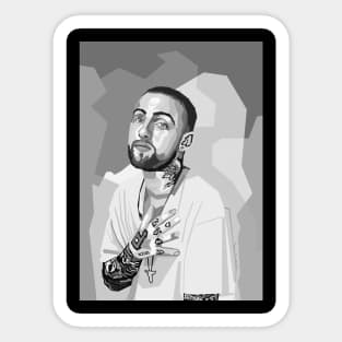 Rapper Black And White Sticker